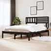 Estructura de cama de madera maciza de pino negra 140x200 cm