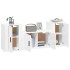 Set de muebles de TV 3 pzas madera contrachapada blanco