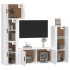 Set de muebles de TV 5 pzas madera contrachapada blanco