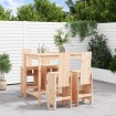 Set de mesa y taburetes altos jardín 5 pzas madera maciza pino