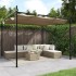 Pérgola con cubierta retráctil gris taupe 295x292x230