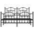 Estructura de cama cabecero y estribo metal negro 140x200