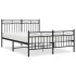 Estructura de cama cabecero y estribo metal negro 135x190