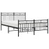 Estructura de cama cabecero y estribo metal negro 135x190