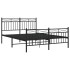 Estructura de cama cabecero y estribo metal negro 135x190