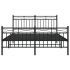 Estructura de cama cabecero y estribo metal negro 135x190