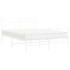 Estructura cama metal con cabecero y estribo blanco 135x190