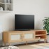 Mueble de TV SENJA aspecto ratán madera pino marrón