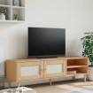 Mueble de TV SENJA aspecto ratán madera pino marrón 158x40x49cm