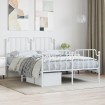 Estructura cama metal con cabecero y estribo blanco 150x200 cm