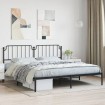 Estructura de cama con cabecero metal negro 193x203 cm