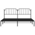 Estructura de cama con cabecero metal negro 193x203