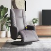 Sillón reclinable de masaje con reposapiés cuero sintético gris