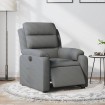 Sillón reclinable eléctrico de tela gris oscuro