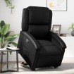 Sillón reclinable elevable cuero artificial negro