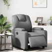 Sillón reclinable eléctrico de cuero sintético gris