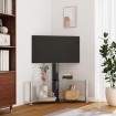 Mueble TV esquina 2 niveles para 32-70 pulgadas negro plateado