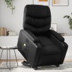 Sillón de masaje elevable eléctrico cuero sintético negro