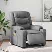 Sillón de masaje reclinable eléctrico cuero sintético gris