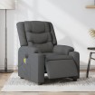 Sillón reclinable de masaje eléctrico tela gris oscuro