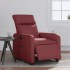 Sillón reclinable eléctrico de cuero sintético rojo