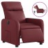 Sillón reclinable eléctrico de cuero sintético rojo