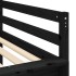 Cama alta niños con túnel madera pino blanco negro 90x200