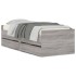 Estructura de cama con cajones gris Sonoma 90x190