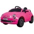 Coche eléctrico Fiat 500 rosa con radio control