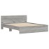 Estructura de cama con cabecero gris Sonoma 140x190