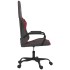 Silla gaming de masaje cuero sintético negro y rojo vino