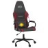 Silla gaming de masaje cuero sintético negro y rojo vino