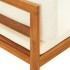 Set muebles de jardín 2 pzas cojines crema madera de