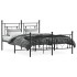 Estructura de cama cabecero y estribo metal negro 140x200