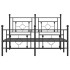 Estructura de cama cabecero y estribo metal negro 140x200