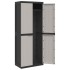 Armario de almacenaje exterior PP gris y negro 65x37x165