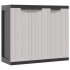 Armario de almacenaje exterior PP gris y negro 97x37x85