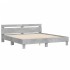 Cama con cabecero madera ingeniería gris hormigón 200x200