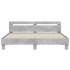 Cama con cabecero madera ingeniería gris hormigón 200x200