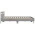 Estructura de cama cabecero y luces LED gris Sonoma 160x200