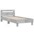 Cama con cabecero madera de ingeniería gris hormigón 100x200