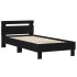 Estructura cama con cabecero madera ingeniería negro 90x200