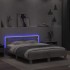 Estructura de cama cabecero y luces LED gris hormigón