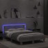 Estructura de cama cabecero y luces LED gris hormigón