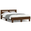 Cama con cabecero madera de ingeniería marrón roble 135x190 cm