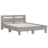 Cama con cabecero madera de ingeniería gris Sonoma 120x190