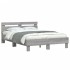 Cama con cabecero madera de ingeniería gris Sonoma 120x190