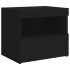 Mesitas de noche con luces LED 2 unidades negro 50x40x45