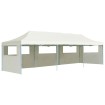 Carpa de fiestas pop-up plegable con 5 paredes crema 3x9 m