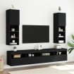 Muebles de TV con luces LED 2 uds negro 30,5x30x102 cm